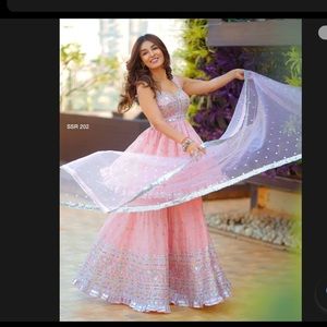 Beautiful pink color palazzo kurta